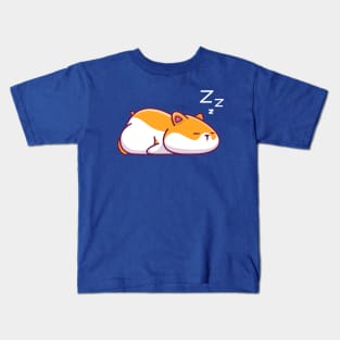 Cute Hamster Sleeping Cartoon Kids T-Shirt